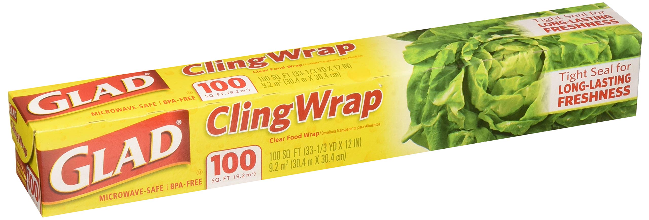 Glad Cling Wrap Clear Food Wrap BPA Free Microwave (Pack of 2)